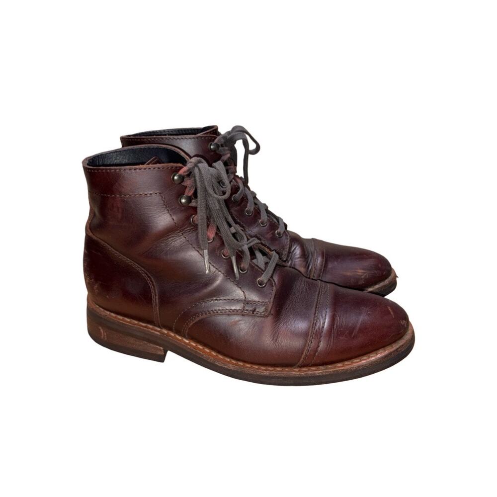 Thursday Boot Company CAPTAIN Brown Leather Cap Toe Combat Boots   Size: US 9.5